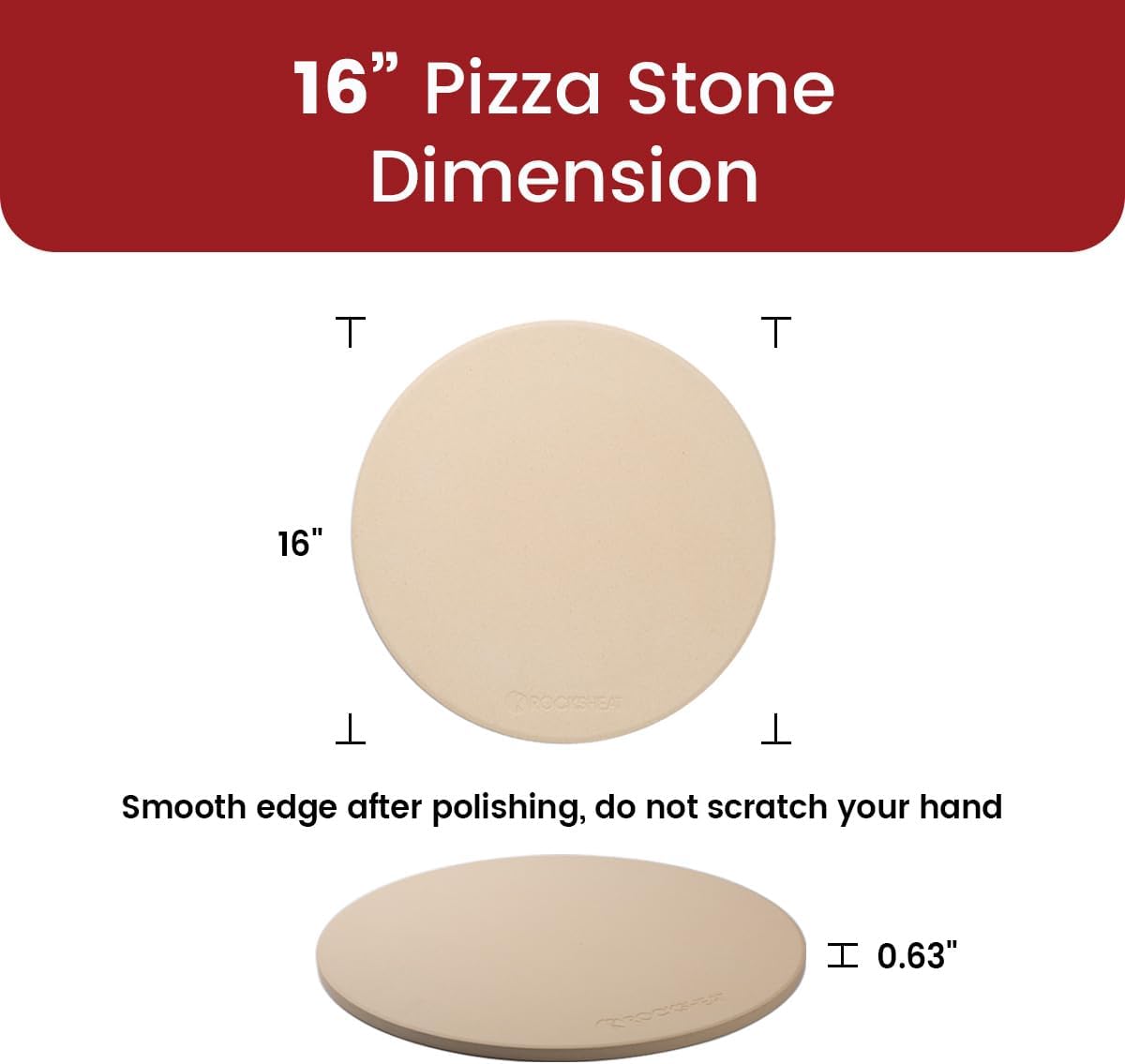 16 Inch Cordierite Round Pizza Grilling Stone