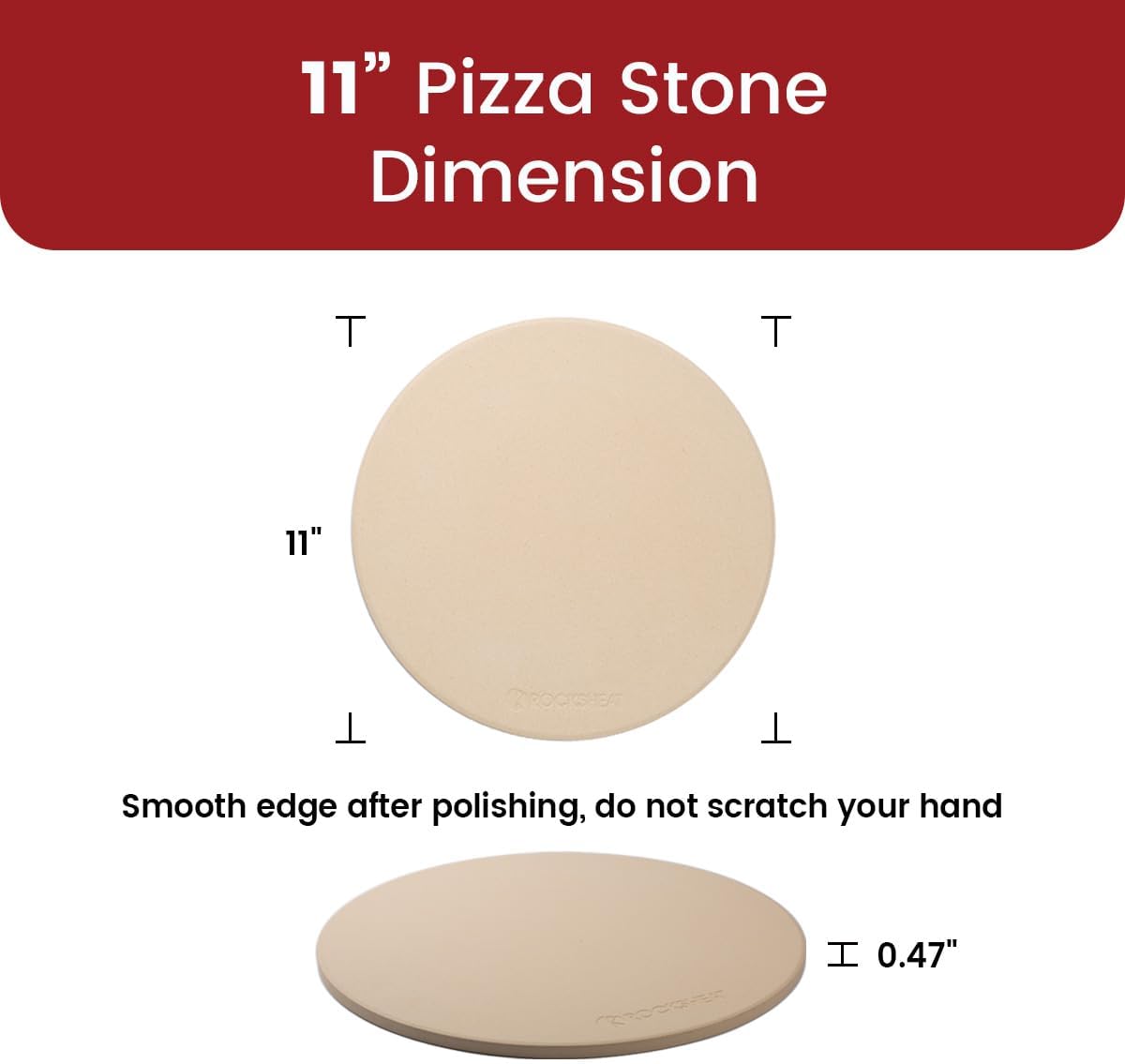 11 Inch Small Round Pizza Stone for Grill and Oven