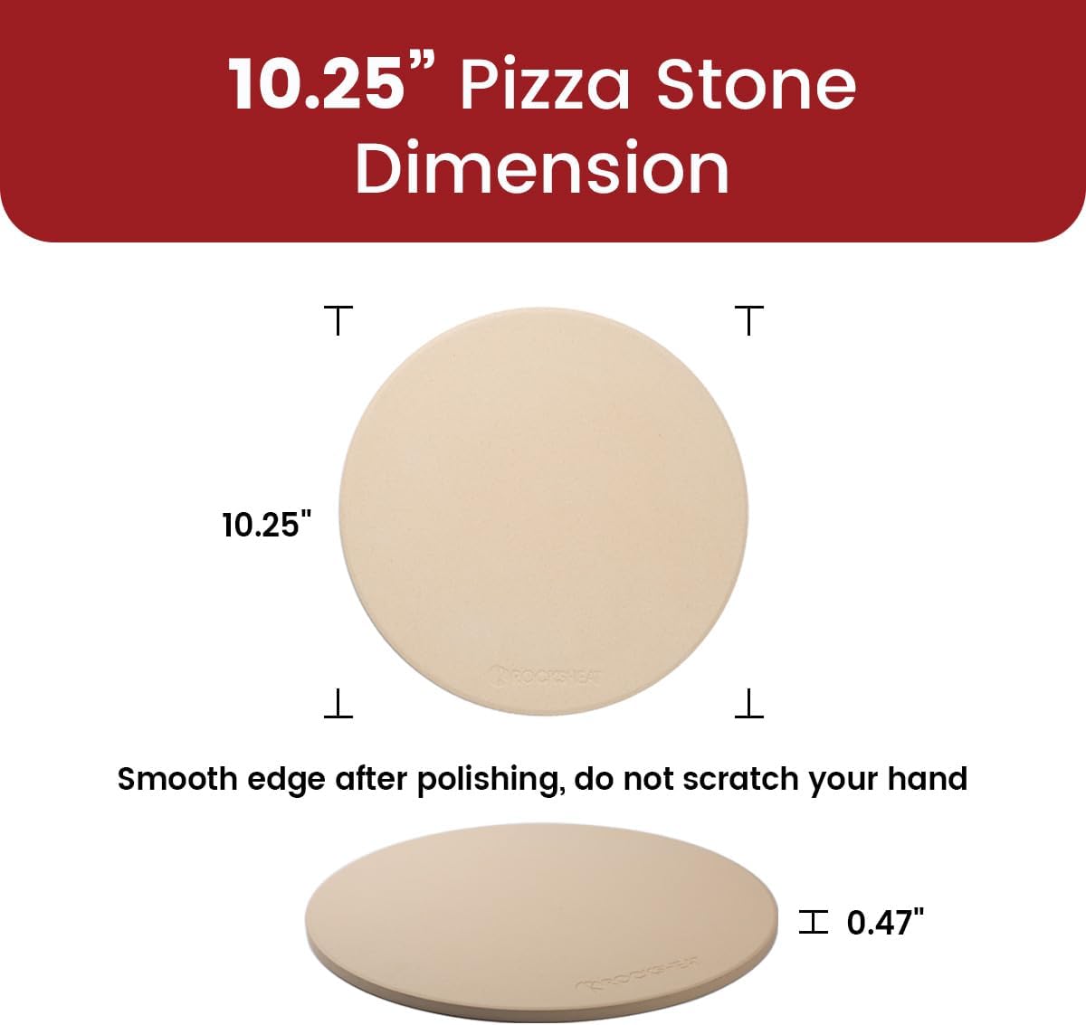 10.25 Inch Pizza Grilling Stone for Bread Baking