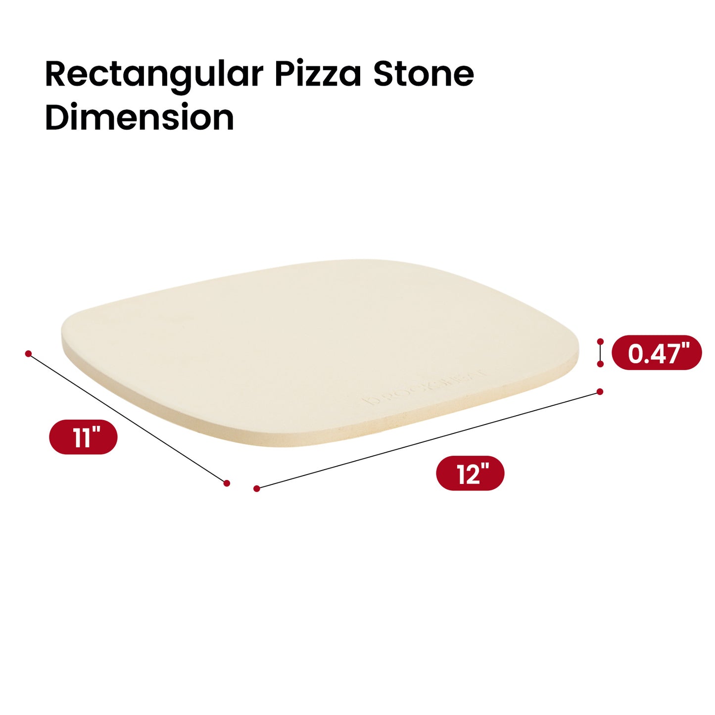 Unique Shape 12" x 11" x 0.47" Pizza Stones for Oven Grill BBQ