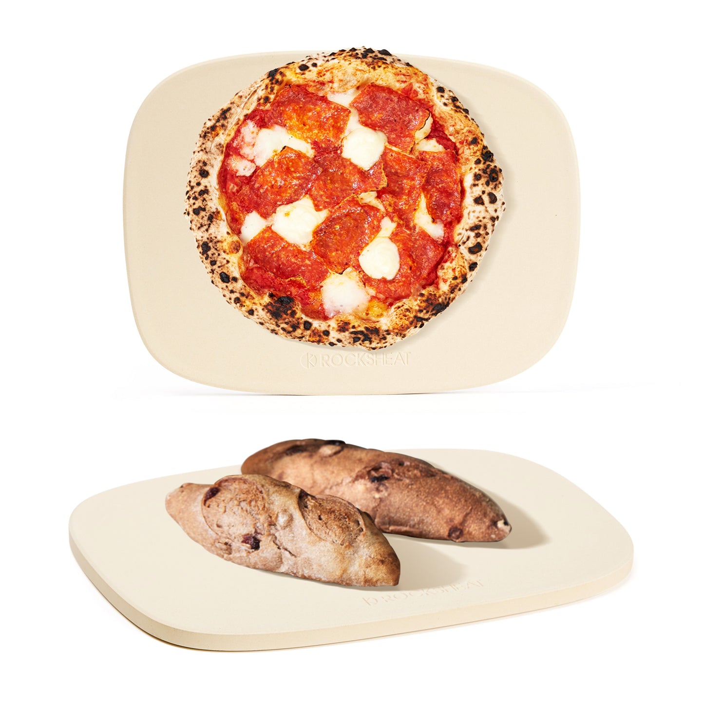 Unique Shape 15.8" x 12" x 0.6" Large Pizza Stones for Oven Grill BBQ