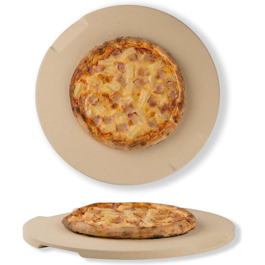 15" Round Baking Pizza Stone with Handles