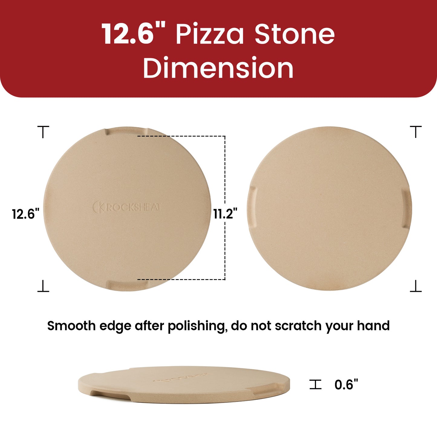 12.6 in Round Baking & Grilling Stone with Handles