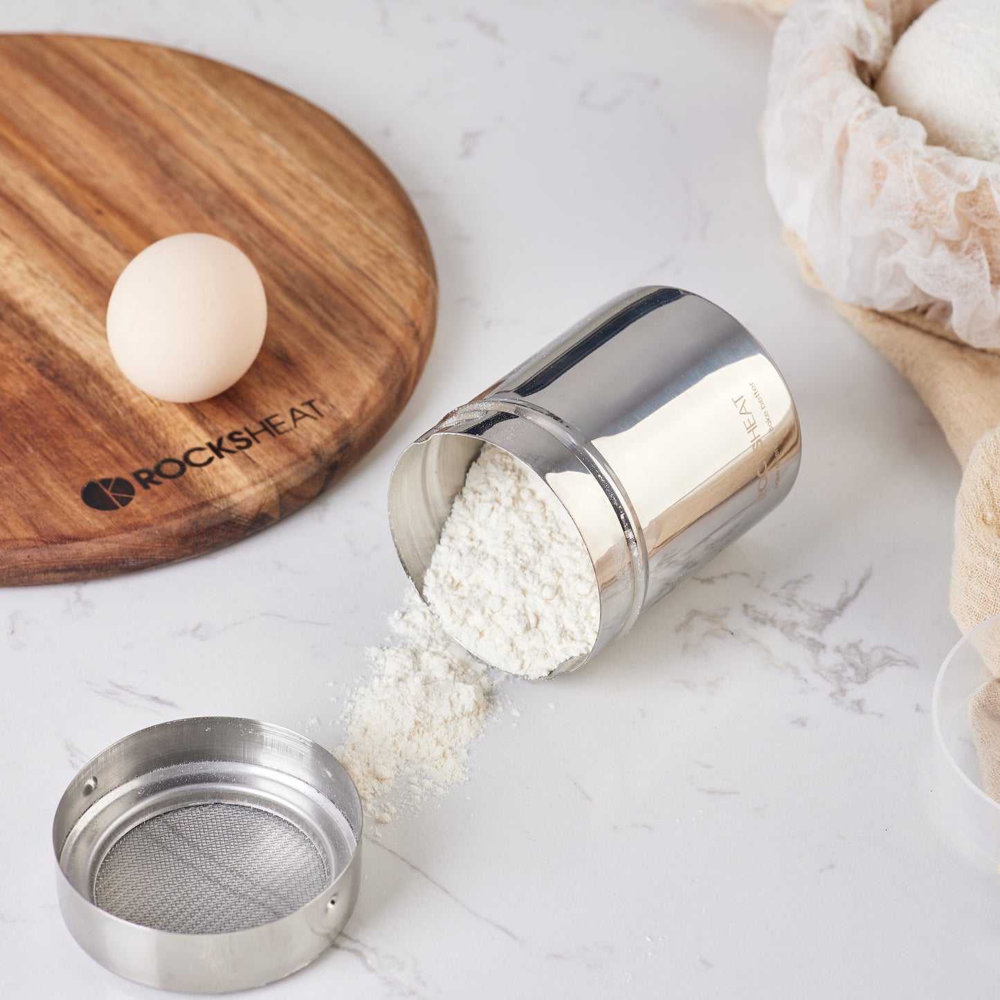 Stainless Steel Powder Sugar Shaker with Lid