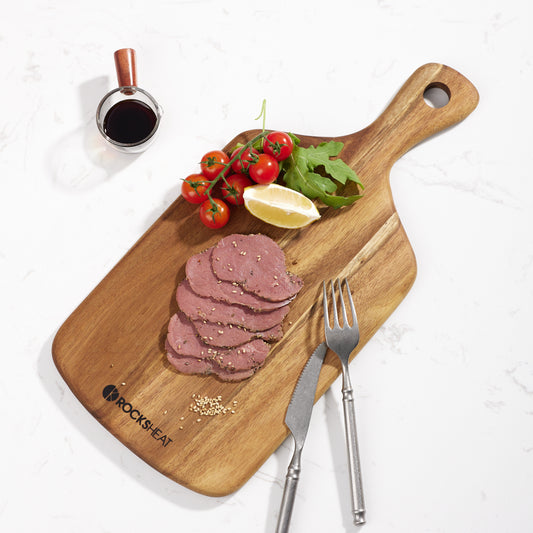 Rectangular Wood Cutting Board with Handle - Perfect for Bread, Applesauce Fruit, Steak, Cheese