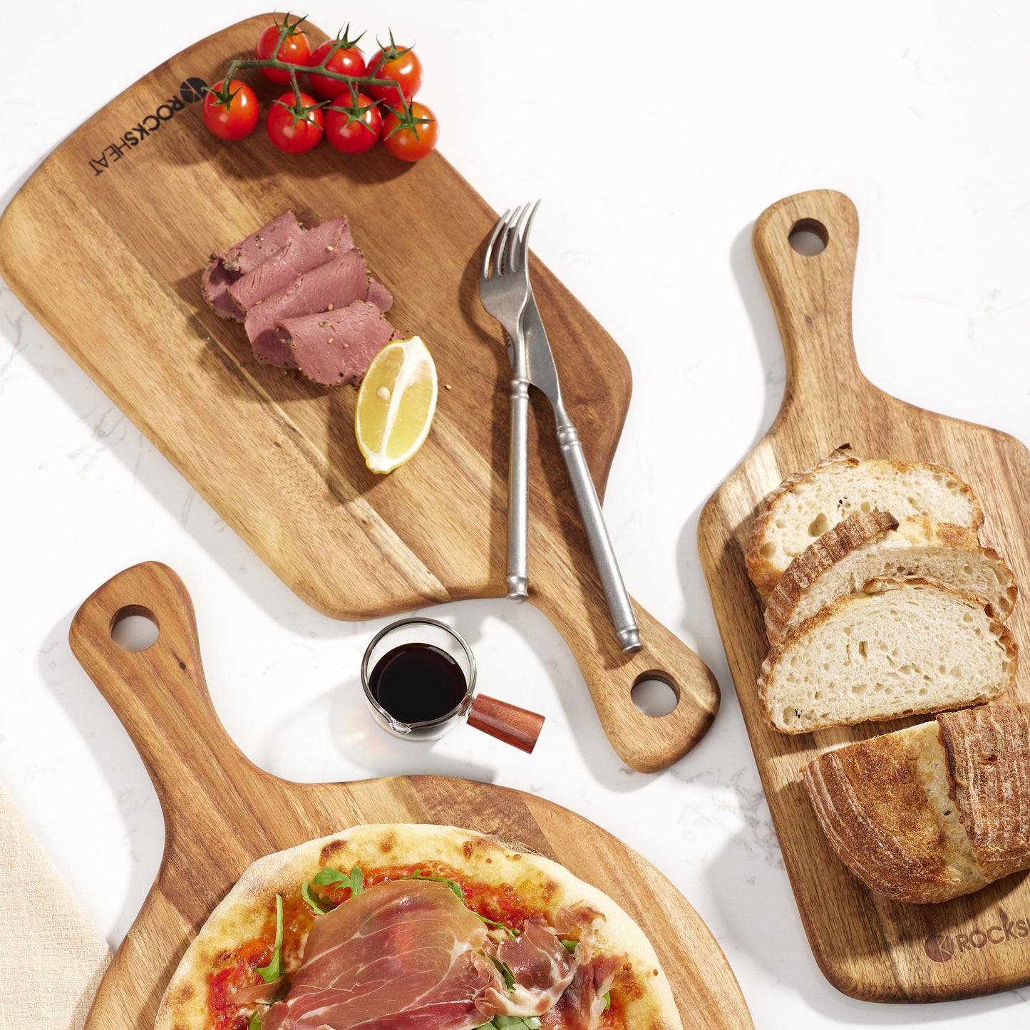 Rectangular Wood Cutting Board with Handle - Perfect for Bread, Applesauce Fruit, Steak, Cheese