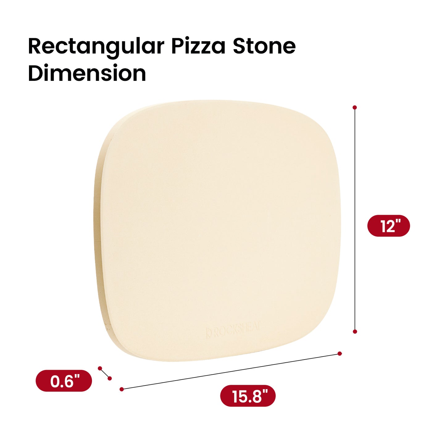 Unique Shape 15.8" x 12" x 0.6" Large Pizza Stones for Oven Grill BBQ